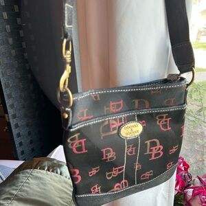 Dooney & Bourke Black Crossbody Bag with Red Accents